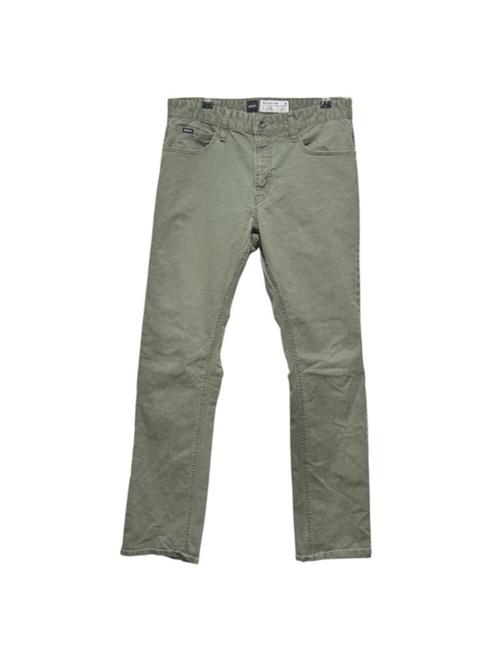 RVCA Jeans Mens Size 32x31 Stay Denim Pants Olive Green Straight Leg Skater
